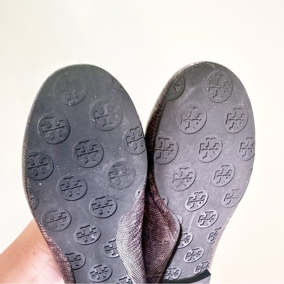 Tory Burch Snakeskin Minnie Ballet Flats Gray 6.5 - Picture 10 of 11